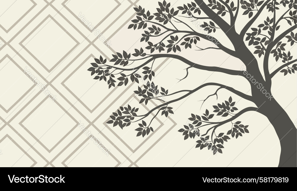 Elegant Tree with Leaf Pattern Vector Image