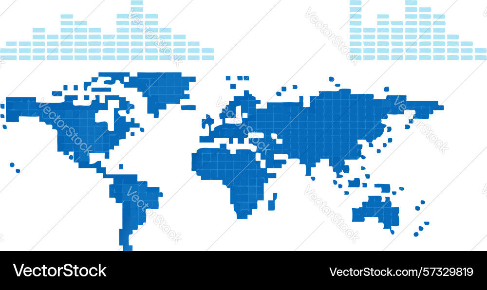 Global data network and connectivity design vector image