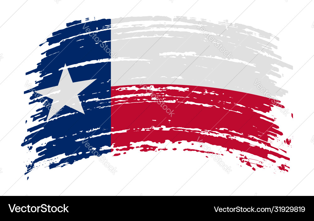 Texas flag in grunge brush stroke Texas flag in grunge brush stroke vector image