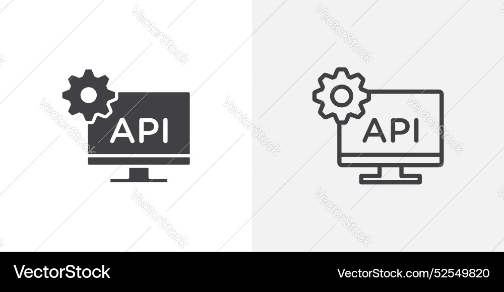 Api thin line icon set Api thin line icon set vector image