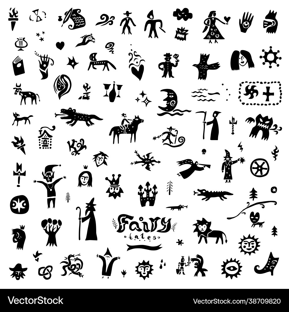 Enchanted Fairy Tale Icon Set Vector Image