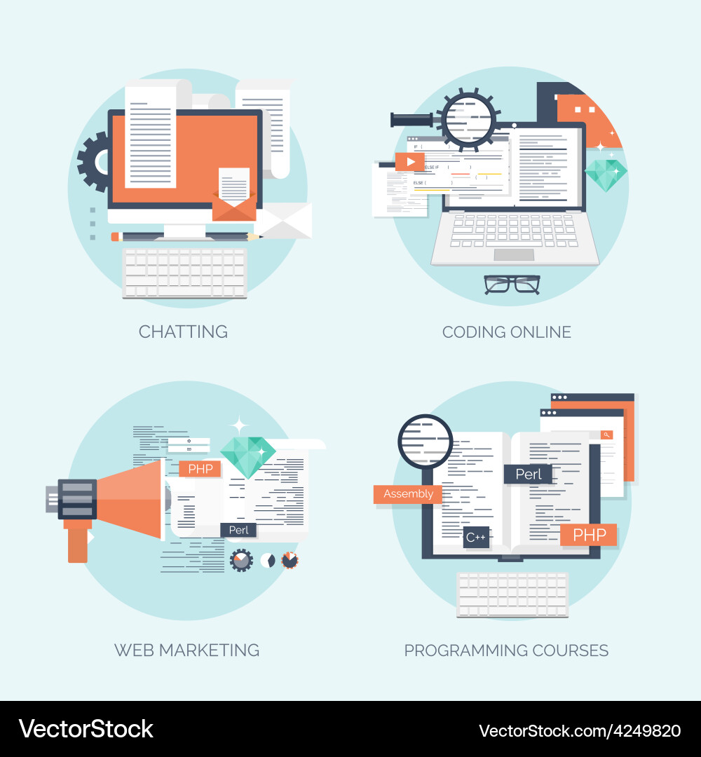 Flat computing background Vector Image