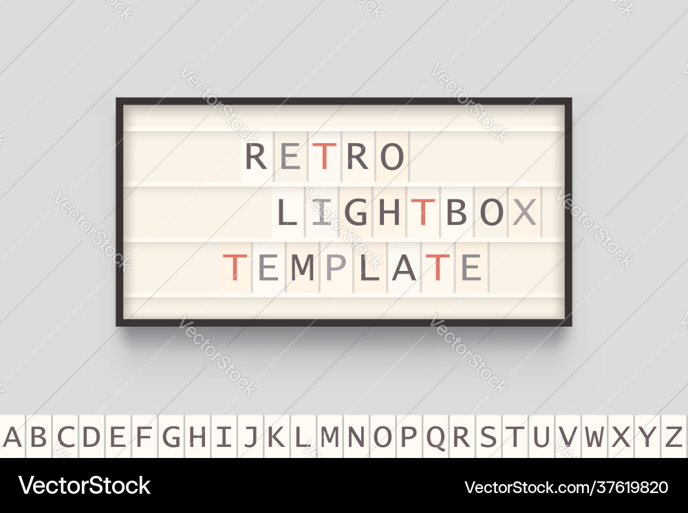 Light box with characters on gray back Light box with characters on gray back vector image