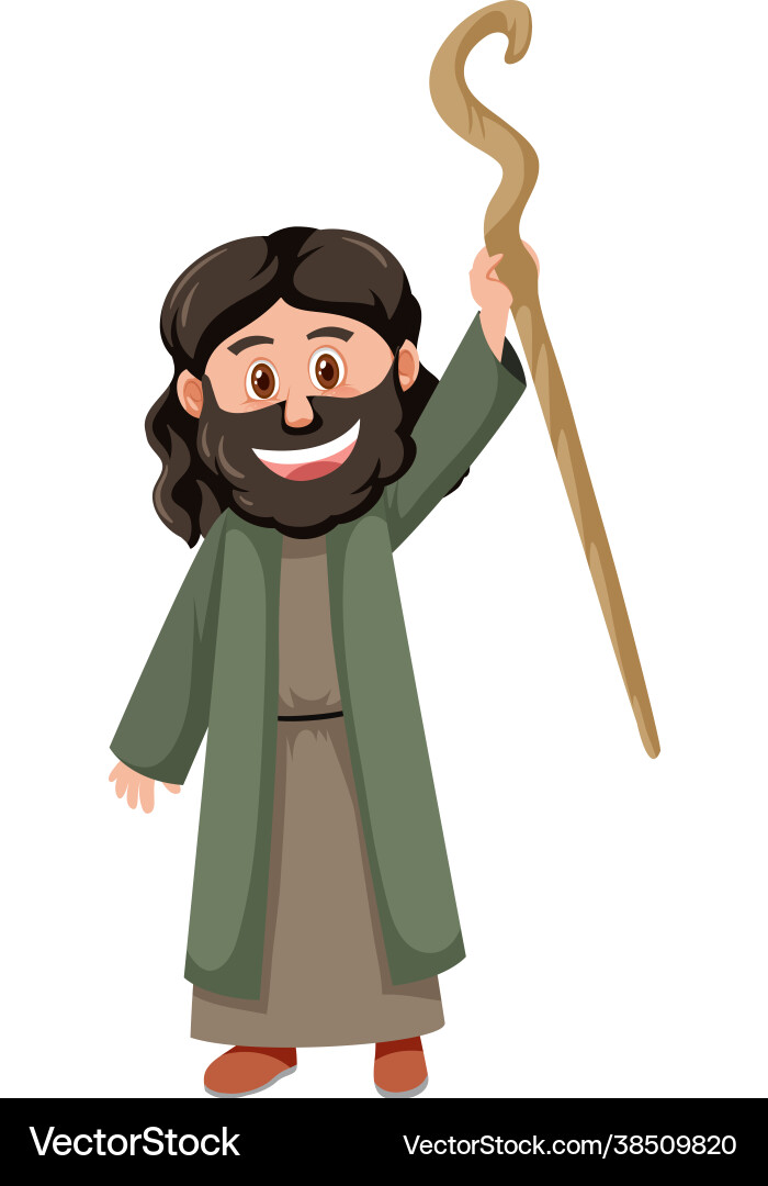 Noah cartoon character isolated on white Noah cartoon character isolated on white vector image