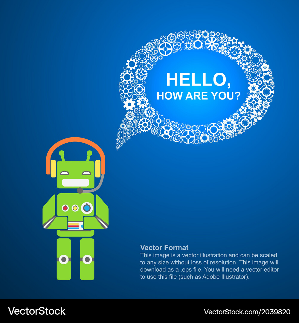 Robot and a text bubble Vector Image