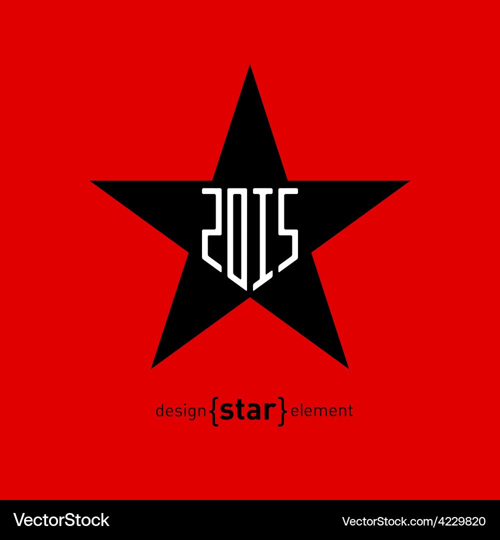 Star with new year date abstract design element Vector Image