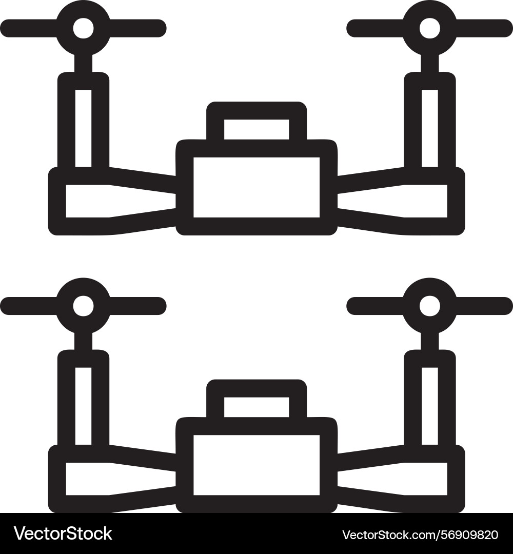 Swarm drones linear style icon design Vector Image