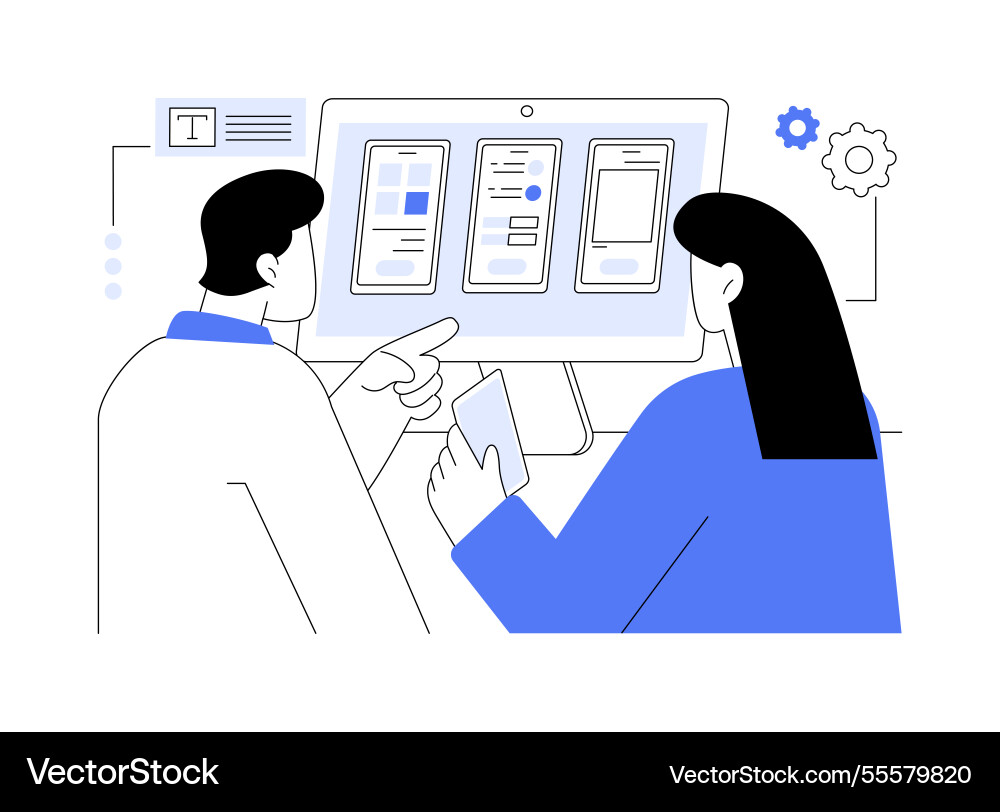 Ux ui design isolated cartoon Royalty Free Vector Image