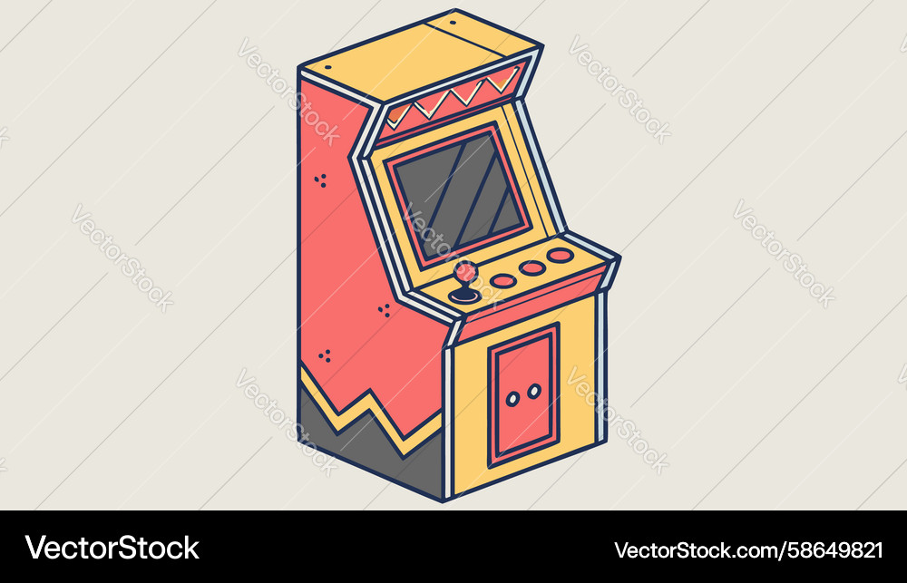 Classic arcade machine with joystick and buttons Vector Image
