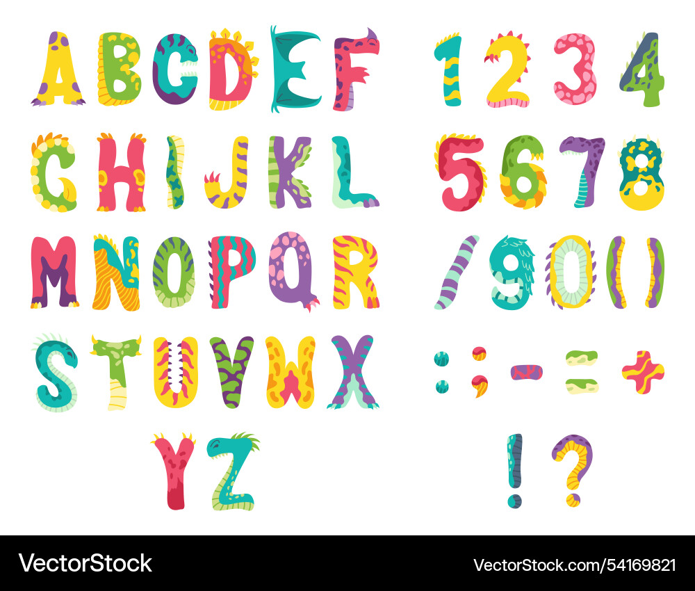 Dinosaurier Alphabet von a bis z Buchstaben von englisch Dinosaurier Alphabet von a bis z Buchstaben von englisch vektorbild