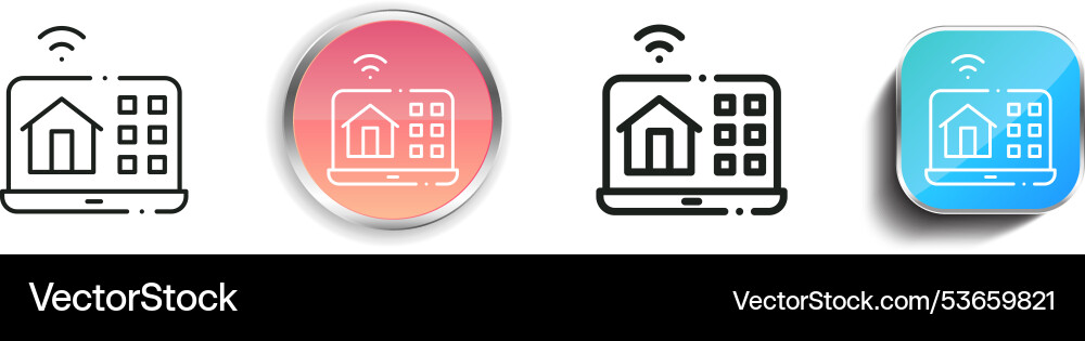 Domotics icon thin linear regular and button vector image