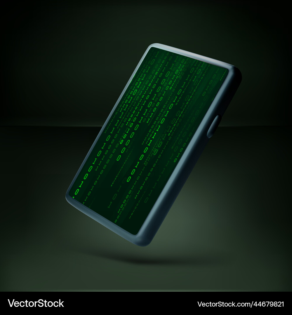 Mobile phone wallpaper digital binary data stream Mobile phone wallpaper digital binary data stream vector image