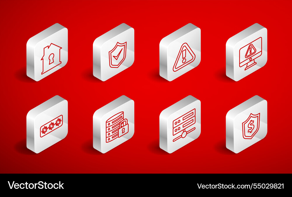 Set line shield with dollar check mark Set line shield with dollar check mark vector image
