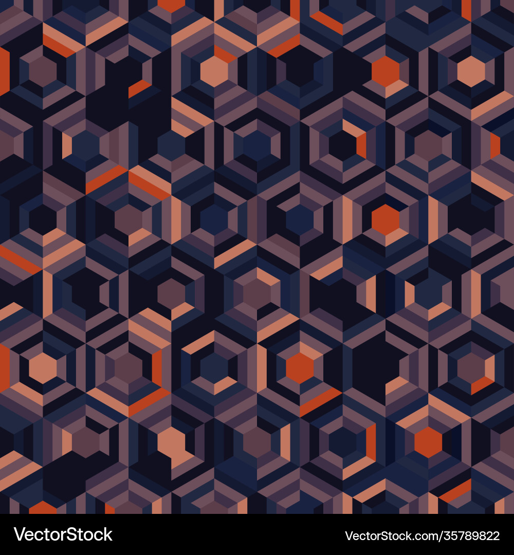 Abstract hexagonal pattern design color style Abstract hexagonal pattern design color style vector image