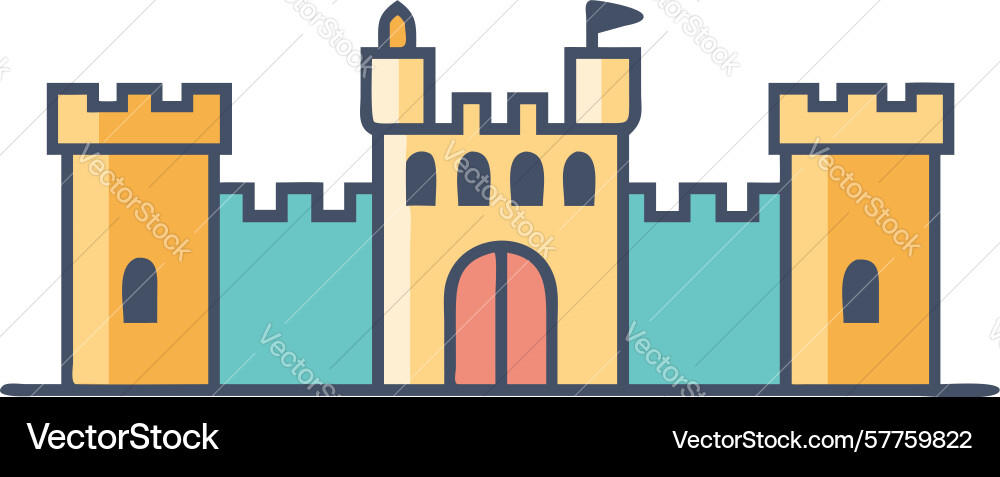 Castle blueprint scroll for planning design vector image