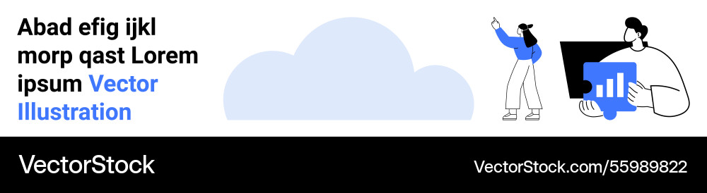 Cloud computing concept with analyst reviewing Cloud computing concept with analyst reviewing Vector Image