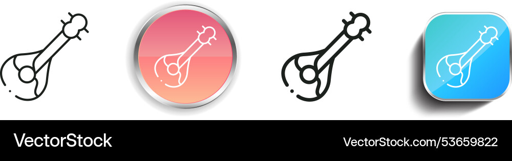Domra icon thin linear regular and button style Domra icon thin linear regular and button style vector image