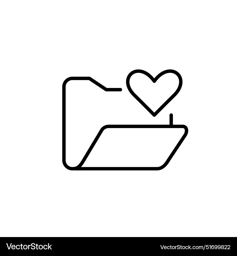 Folder and heart personal data secure storage Folder and heart personal data secure storage vector image