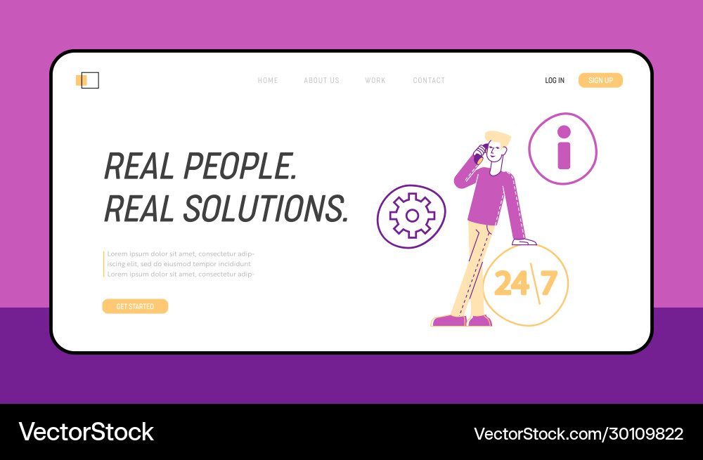 Hotline call center operator and customer Vector Image