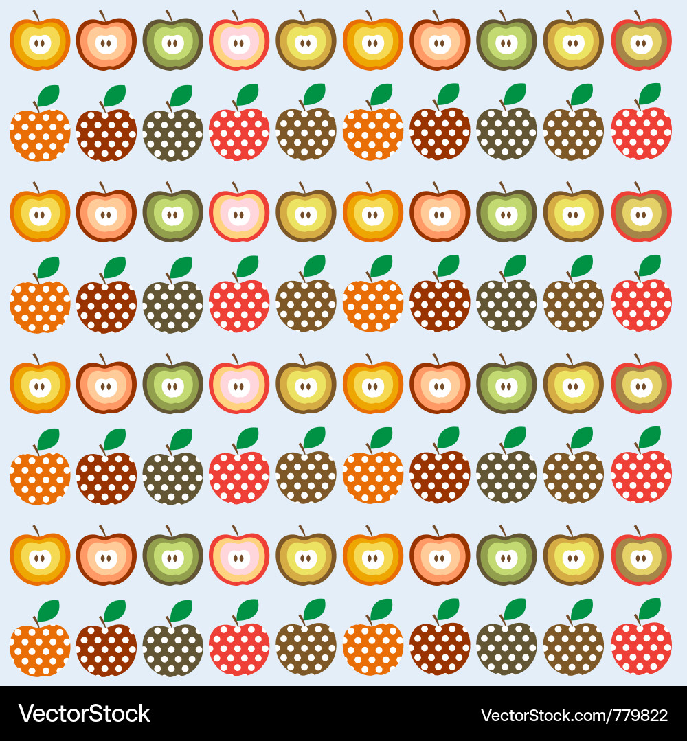 Retro Apple Pattern vector image