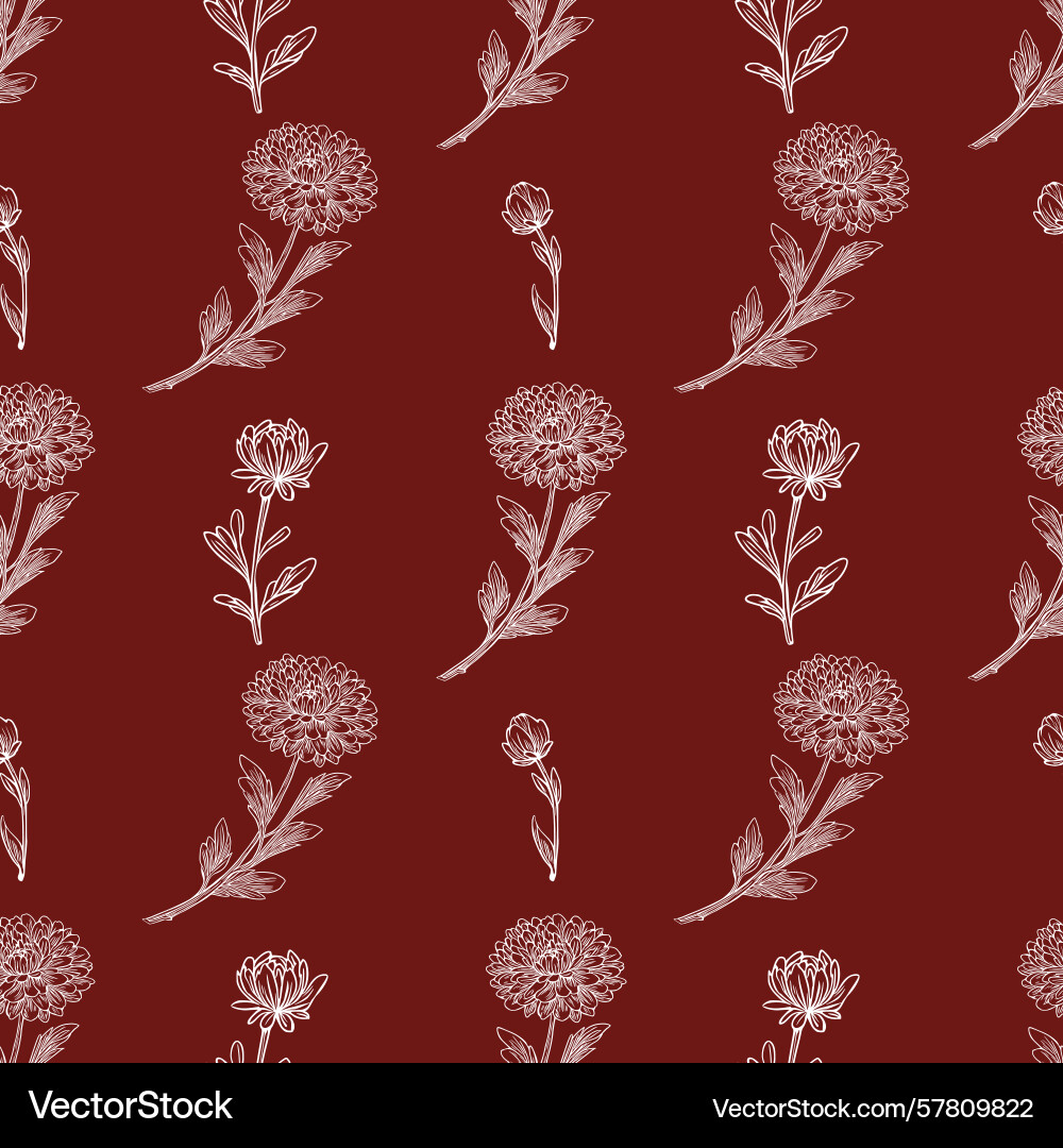 Seamless pattern with elegant white line art Vector Image