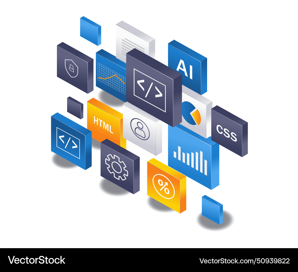 Technology website developer application screen vector image