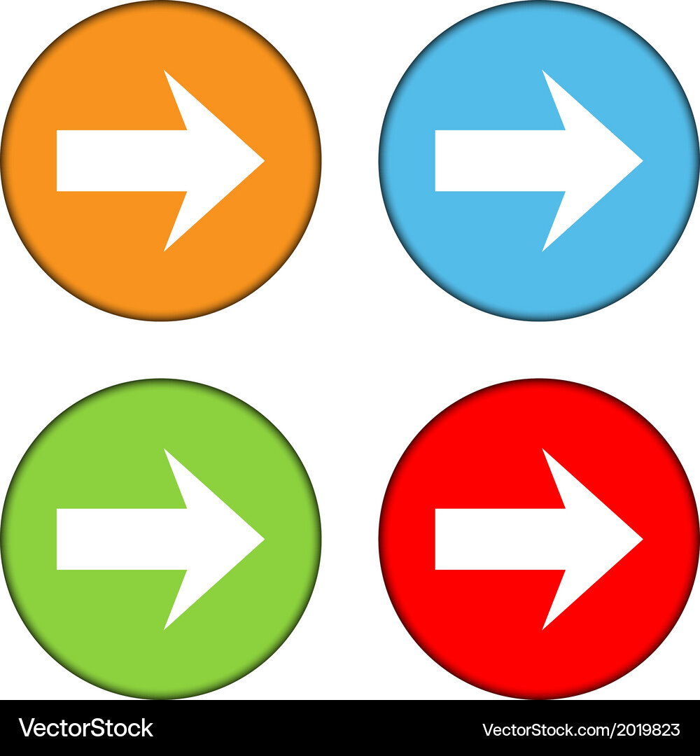 Arrow sign button set Vector Image