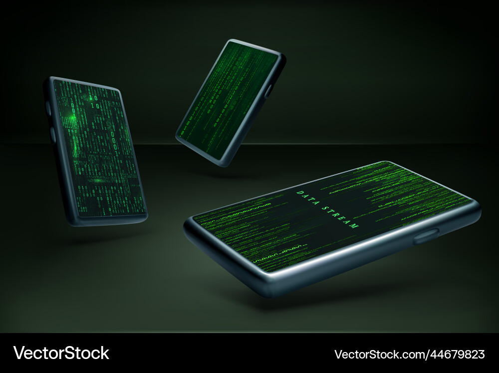 Binary Data Stream Phones vector image
