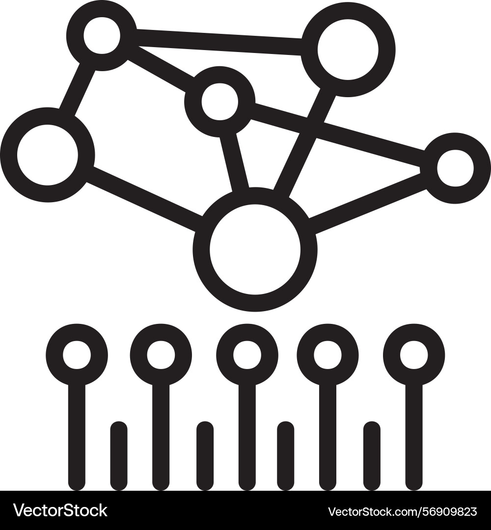 Bioinformatics linear style icon design Vector Image