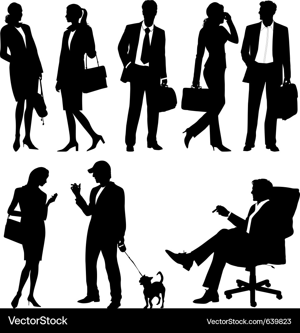 Business Team Silhouettes vector image