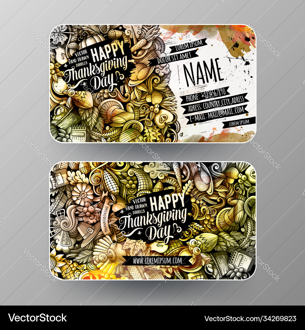Cartoon niedliche Hand gezogen Doodles dankgiving Cartoon niedliche Hand gezogen Doodles dankgiving vektorbild