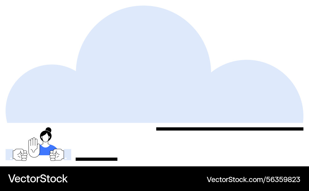 Cloud with person emphasizing data security Cloud with person emphasizing data security vector image