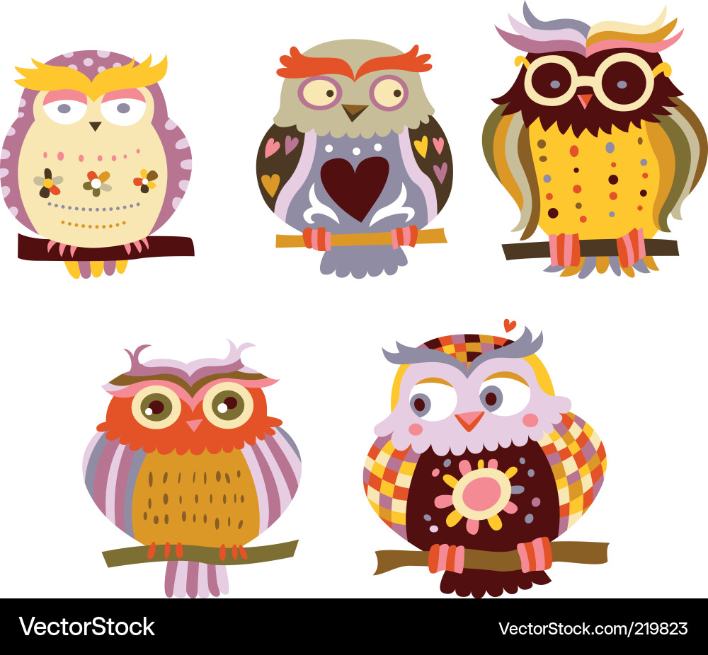 Cute owls Royalty Free Vector Image - VectorStock