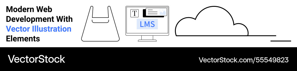 Digital learning management system interface Digital learning management system interface vector image