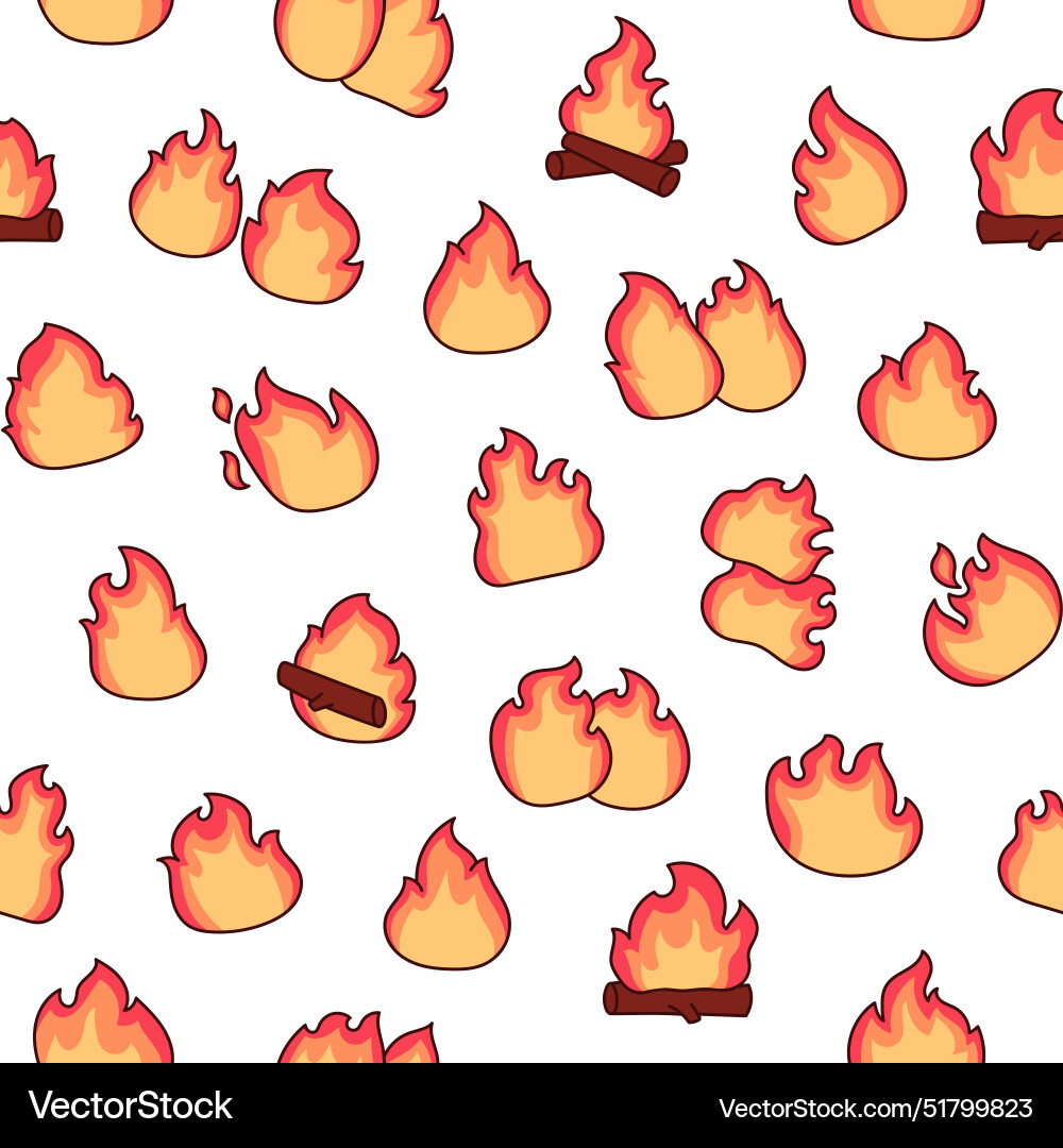 Fire flame seamless pattern Royalty Free Vector Image