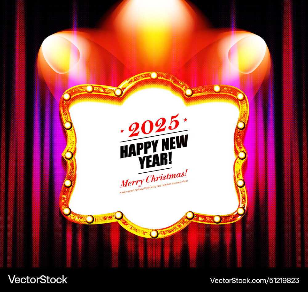 Happy new year 2025 billboard vector image