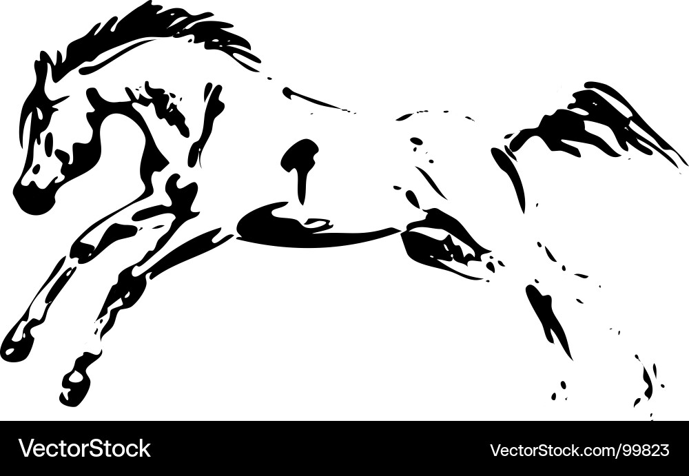 Horse Jumping Silhouette vector image