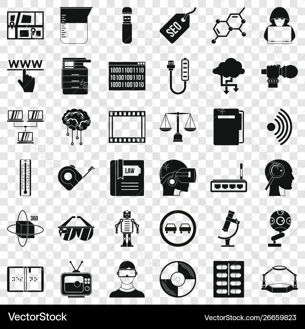 Information icons set simple style vector image