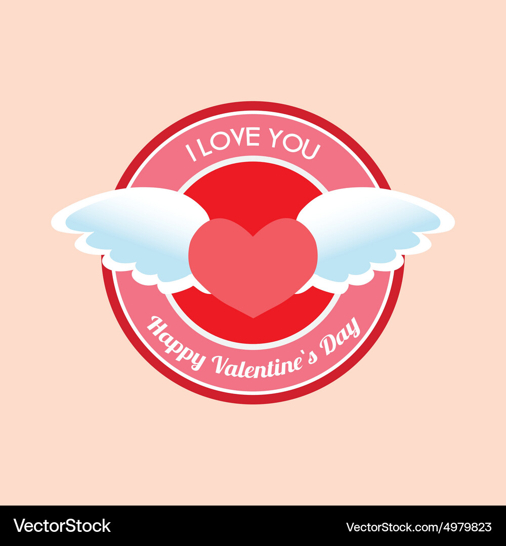 Isolated label with text and a heart Vector Image