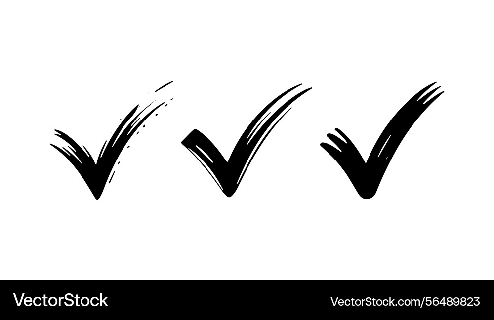 Minimal brush tick symbol a clean yet dynamic Vector Image