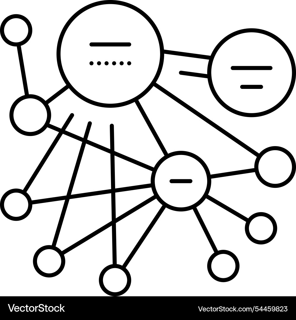 Pagerank algorithm line icon Pagerank algorithm line icon vector image