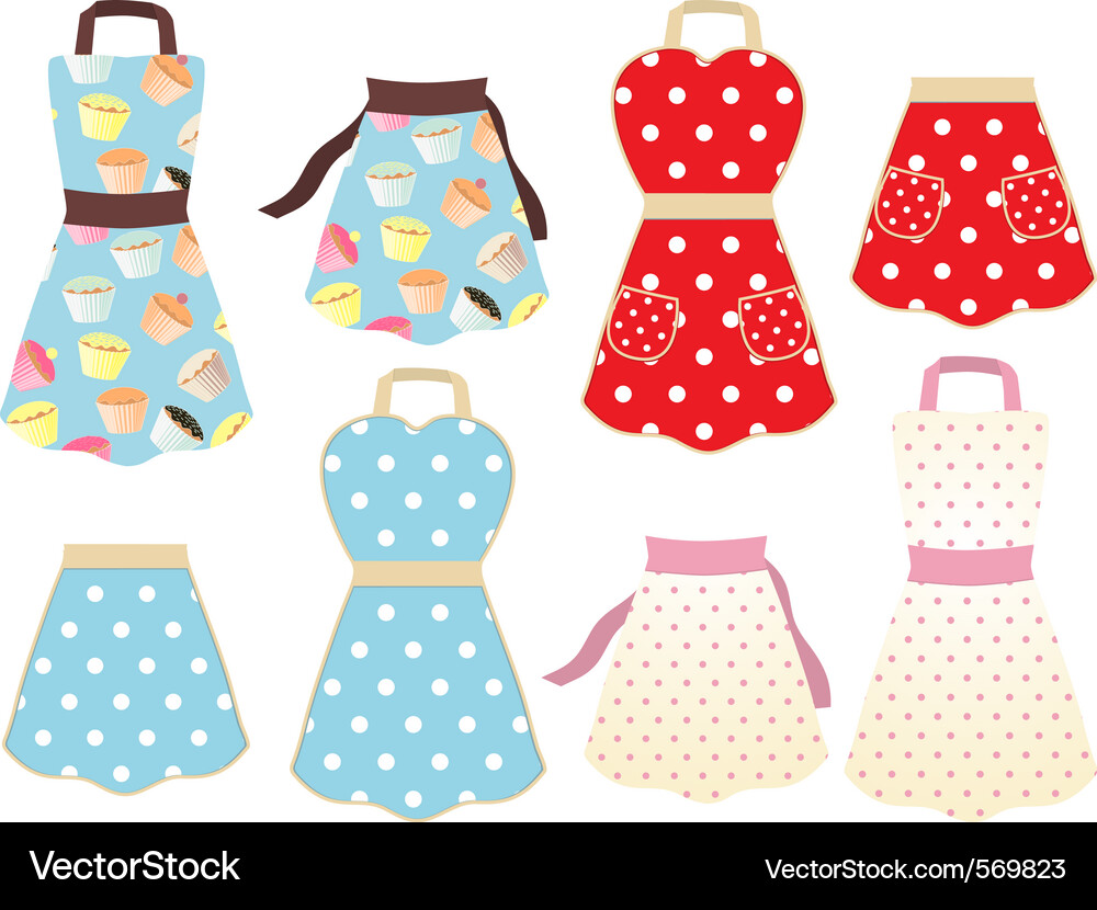 Retro Cupcake Aprons Vector Image