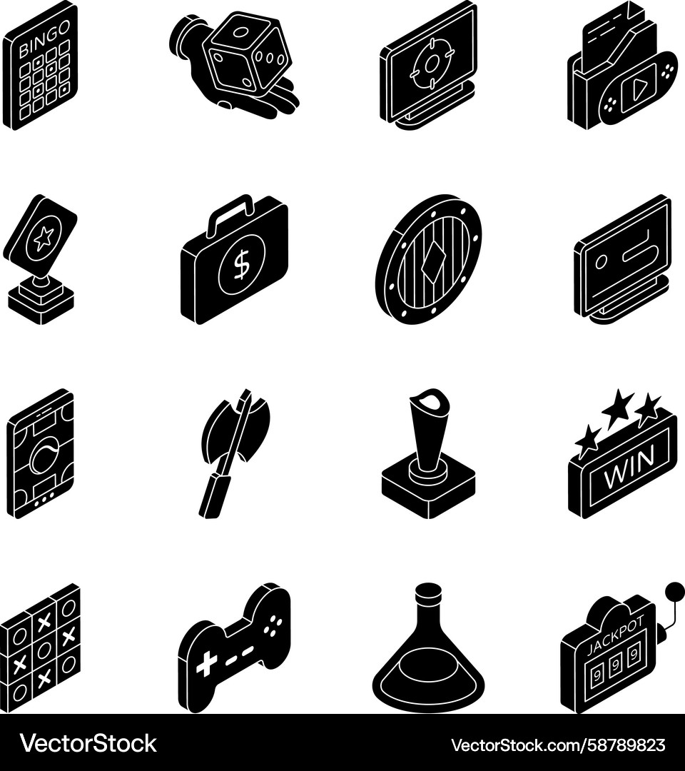 Set of computer instruments solid icons Vector Image