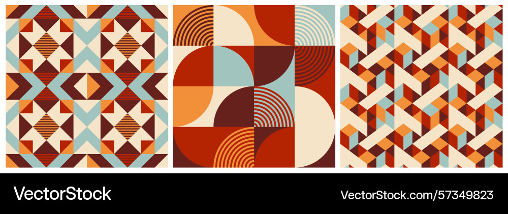 Set of geometric seamless patterns repeating Set of geometric seamless patterns repeating vector image