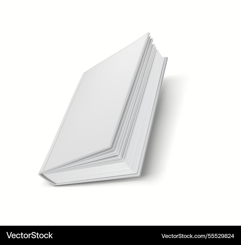 3d realistic blank book mockup with slightly open Vector Image