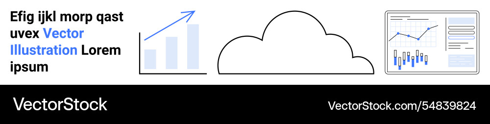 Cloud computing and data analysis concept Vector Image