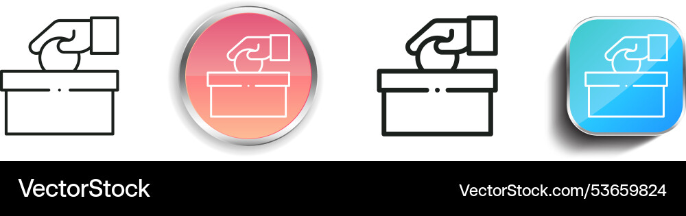 Donate icon thin linear regular and button style Donate icon thin linear regular and button style vector image