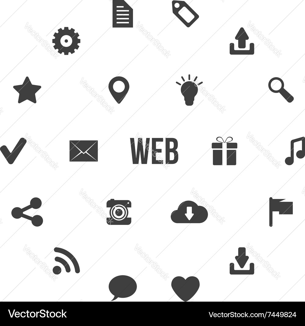 Modern Web Icons - Circle Set Vector Image
