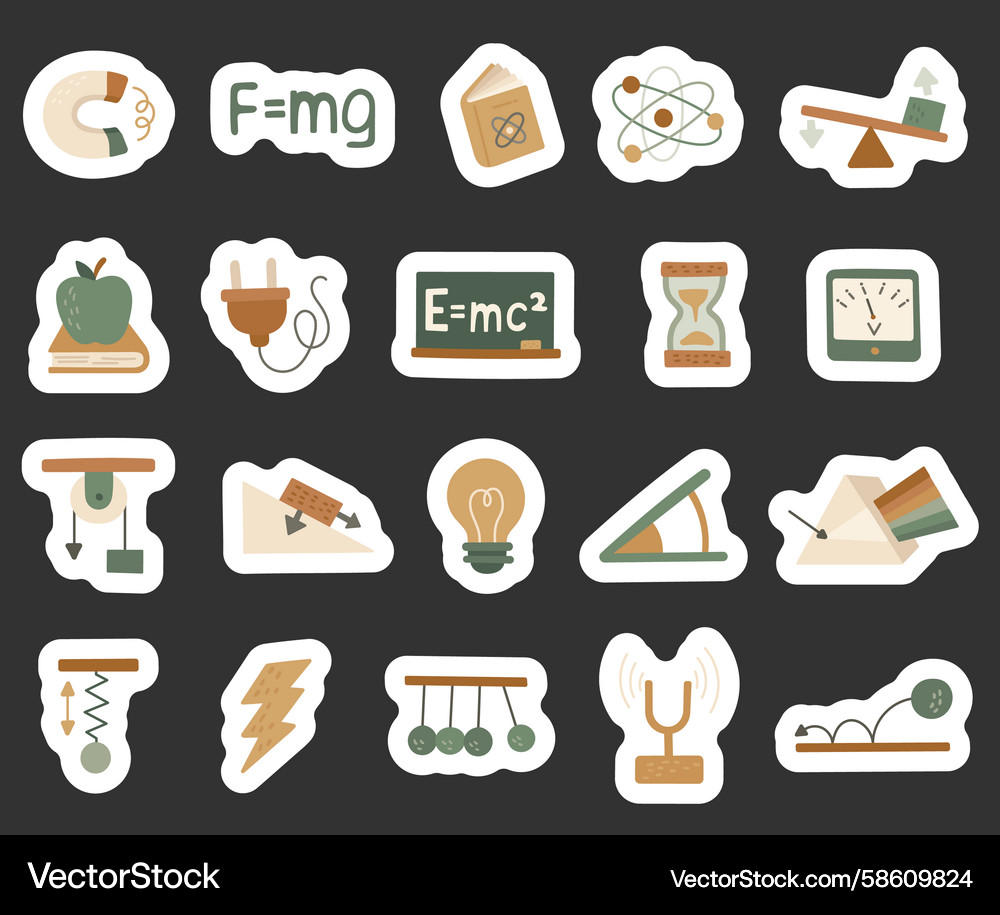 Physics object set in scandinavian Vector Image