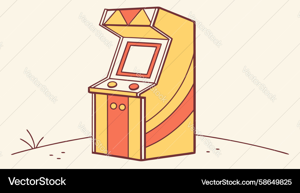Arcade game machine with joystick retro gaming Vector Image